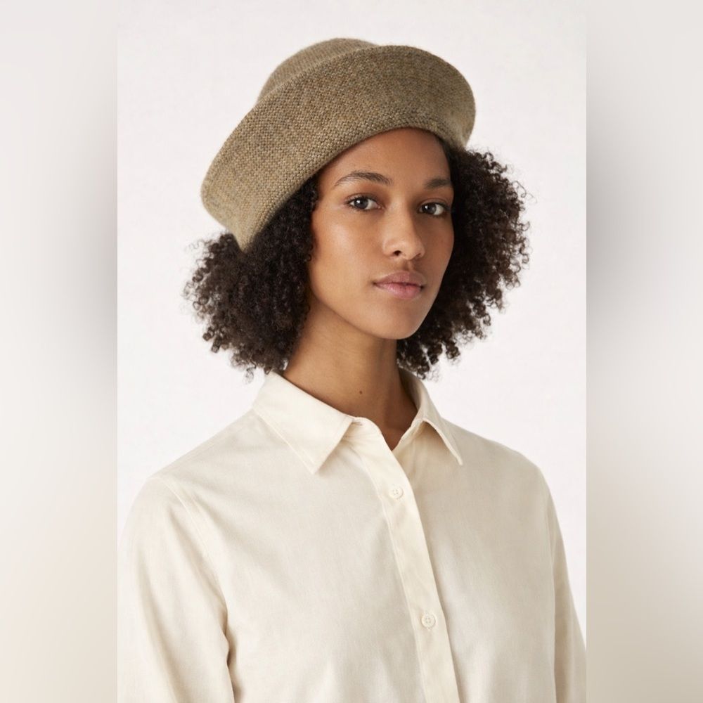 Loro Piana Pastore Cashmere Blend Bucket Hat Made In Italy Tundra Melange Medium